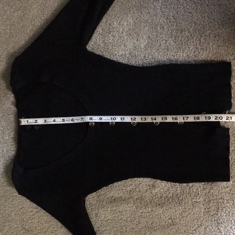 Guess Black Ribbed Button-Front Cardigan - Picture 4 of 6